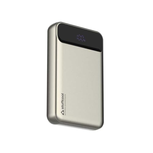 Stuffcool Click 10000mAh Slim Magnetic Wireless Powerbank Natural Titanium Finish Perfect for iPhone 16,15,14,13,12 with Led Display and 20W Fast Wired Charging - Charges iPhone 50% in 30 mins - Image 7