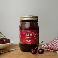 CHERRY JAM Small Batch Crafted 18oz in Reusable Pint Mason Jar from The Jam Shoppe