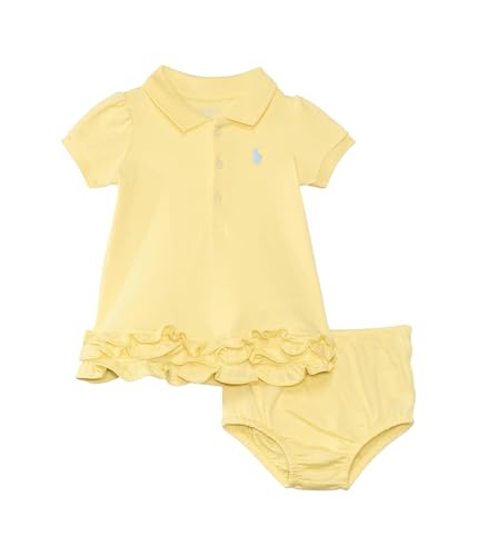 Lascia che il tuo bambino sia il più bello nella stanza mentre si sente a suo agio con Polo Ralph Lauren Kids con abito polo e bloomer in cotone increspato. L'abito polo presenta un colletto con chiusura a tre bottoni, un caratteristico dettaglio pony sul petto sinistro,