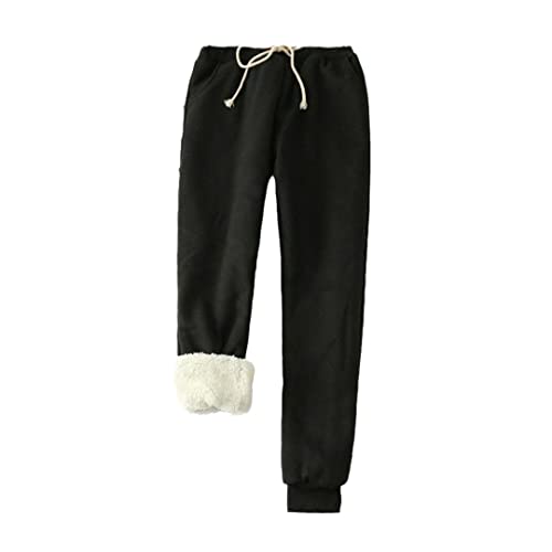 Pantalon de survêtement femme chaud en velours d'agneau épais pour hiver confortable