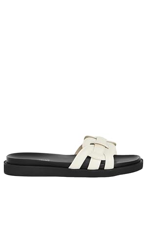 City Chic Women's Wide Fit Slide Sandals - Star Weave, Cream, 10W