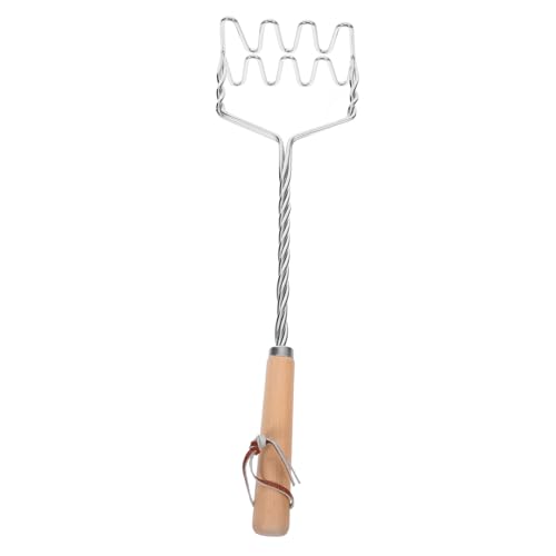 Zerodeko Machacador De Patatas Manual Inoxidable con Mango De Madera para Cocinas De Hogar y Restaurantes Utensilio Reutilizable para Patatas y Verduras