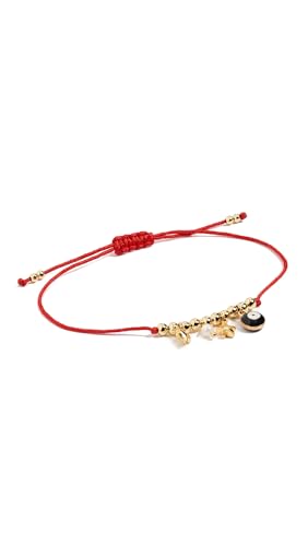 Alexa Leigh Womens Red String Bracelet Yellow Gold/Black Eye One Size