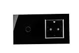 Dimmer Lichtschalter Steckdose Glasrahmen Touchscreen VL-C701D/VL-C7C1EU-12 Schwarz