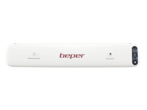 BEPER P102CON001 Macchina sottovuoto,Sigillatore Sottovuoto con 5 Sacchetti Sottovuoto, ABS, Duplice Funzionamento, Nastro Sigillante da 30 cm, Bianco/Grigio - 5