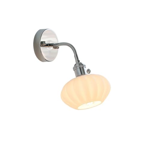 Lámpara de pared de vidrio de leche con cuello flexible e interruptor para interior 2
