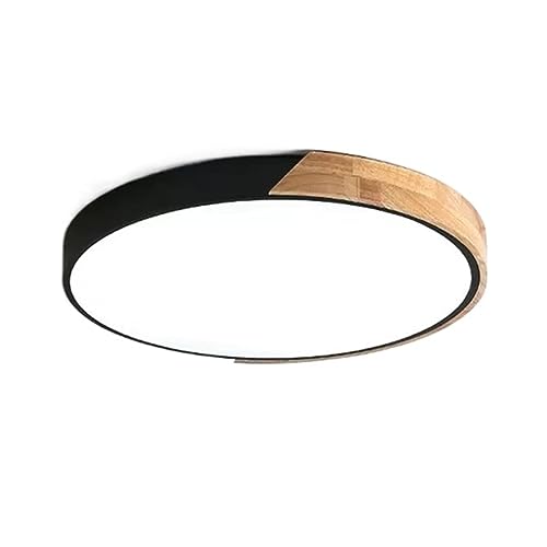 GDBAGKDQK Lámpara de techo Led grano madera redonda ultrafina, decoración nórdica for el hogar, luz con atenuación Control remoto for cocina y dormitorio Luces Brillantes