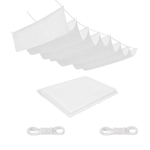 Voile d'ombrage rétractable contre le vent rectangle blanc de jardin
