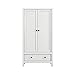 Panana 2 Door Wardrobe, Armoire with Drawer for Bedroom (White)