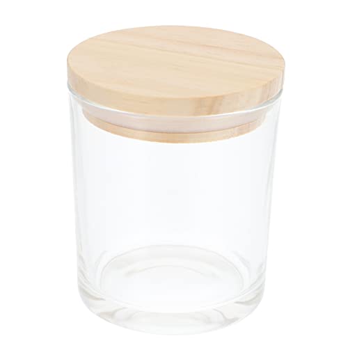 Uonlytech Transparent Frosted Glass Candle Jars Candle Making Containers Lids for Crafts and Home Decor