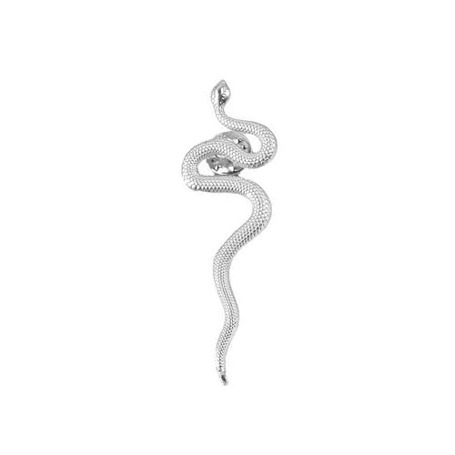 Image of Dainty Long Snake Brooch Pin Gothic Simple Sanke Pin Stainless Steel Smooth Snake Collar Pin Coat Suit Accessory Metal Animal Lapel Pin Banquet Badge Pins Backpack Bag Brooches Pin for Women Men