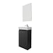 Produktbild trendteam smart living - Champ - kompaktes Badmöbel-Set (WBU + Waschbecken + Spiegel) - Grau - (BxHxT) 40 x 60 x 21 / 39 x 60 x 2 cm - kratzfest