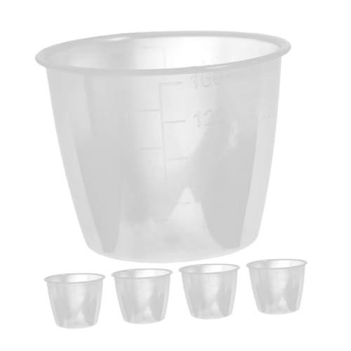 ANDRESLAD 5 pièces Lot de Gobelets Doseurs Transparents Gradués Plastique pour Cuisson Du Riz Mesure Précise pour Farine et Sirop Accessoires Cuisine Polyvalents Réutilisable