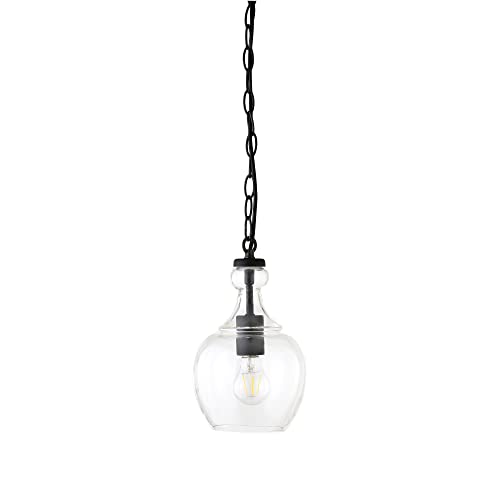 Image of Henn&Hart 7 inch Pendant Light Fixture with 6' Adjustable Cord, Black