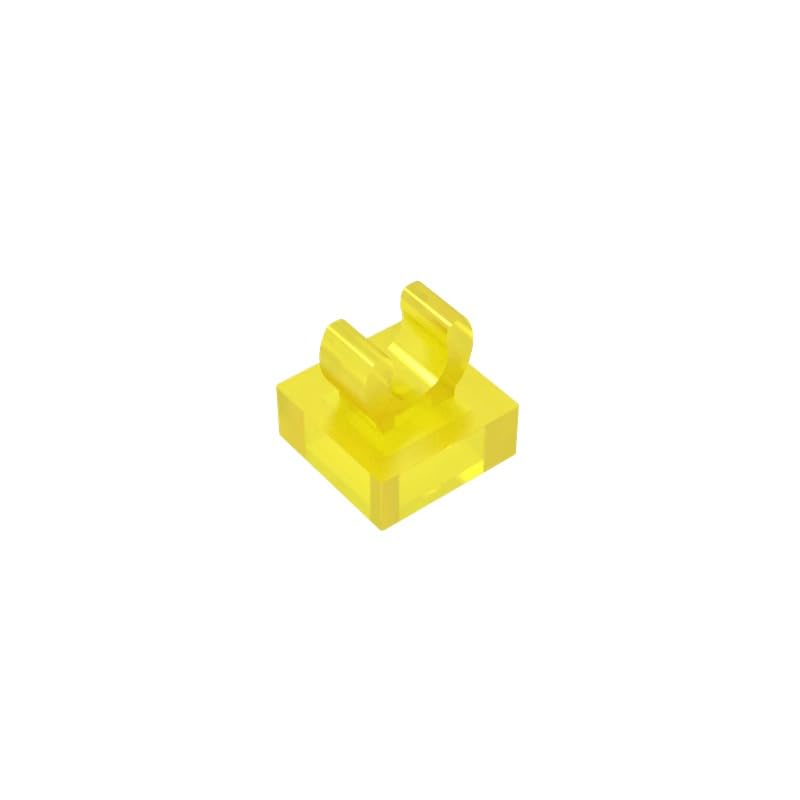 Gobricks 15712 Hinge Plate Tile Special 1x1 with Clip with Rounded Edges 50 Pieces GDS-818 Compatible with Lego Building Blocks Color:Trans Yellow — image 1