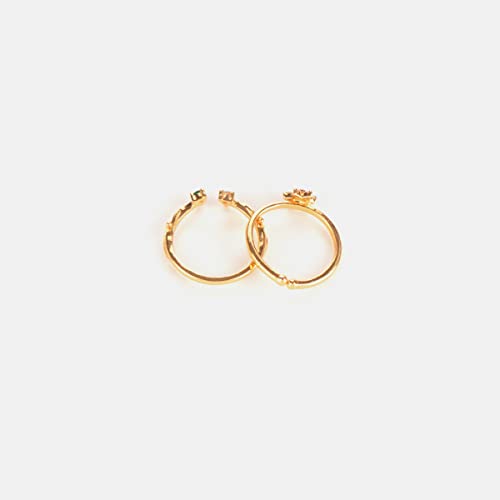 Image of Shaya | 925 Silver| BOGO Offer |The Precious One 7 Stone Stackable Rings in Gold Plated | Gifts for Womens & Girls