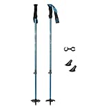 Ski Poles with Snow Baskets - Aluminum Alloy Ergonomic Grip Boot Tips for Snowshoeing & Winter Sports- Blue