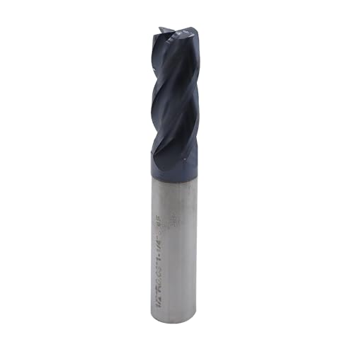 Image of 1 /2in Solid Carbide Corner Radius End Mill,30 Degree Helix-0.030in Corner Radius, 4 Flutes,AlTiN Coated Bits Tool for Medium Hardness Steel, Brass, Iron