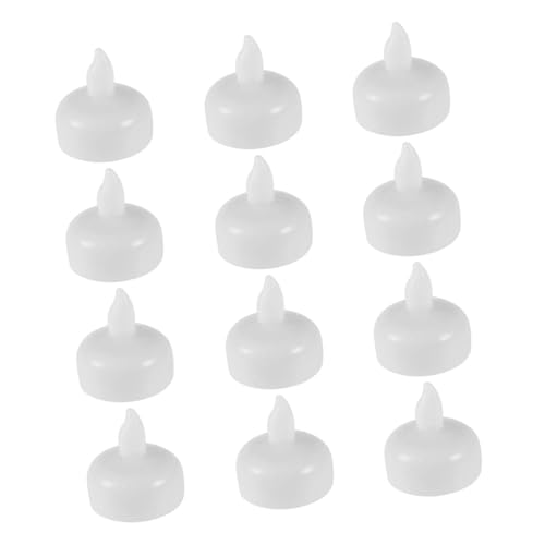 Velas LED flotantes e impermeables de plástico blanco para iglesias pack de 12 1