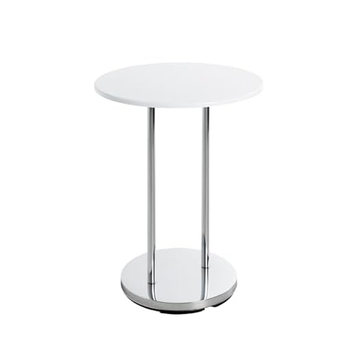 Haku möbler sidobord – förkromad stål – hylla MDF högglans vit H 55 cm