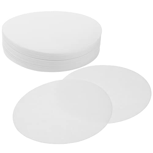 iplusmile Papier Filtre Qualitatif 100Pcs Cercles De Papier Filtre De De 90 Mm De Diamètre - Papier Filtre De Laboratoire À Débit Moyen pour Laboratoire - Blanc Cover