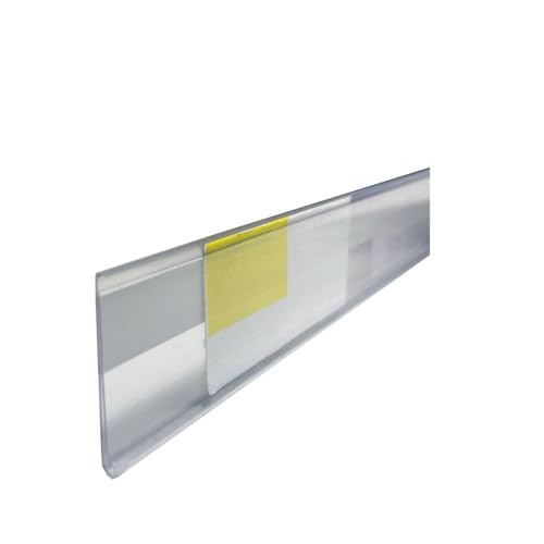 The Global Display Solution | Price Tag Strip with 1/2" Adhesive Back | 50 Pack | 48" Length | Clear