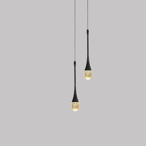 HXYSXHJUO Kristall-Kronleuchter 150 cm für Eingangshalle und Wohnzimmer, Hängeleuchte, schwarz, 2 Lichter, Treppenbeleuchtung oben, Mini-Licht, Dachbodenbeleuchtung, dimmbar, Ele-Dekoration