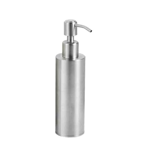 GEK208130 Dosificador de jabón Dispensador de jabón cúbico de Acero Inoxidable for baño, Botella de loción Individual, Redonda, Negra y Plateada Dispensador jabon baño(Silver)
