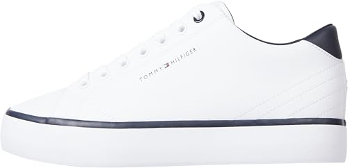 Tommy Hilfiger Herren Vulkanisierter Sneaker Low Top, Weiß (White), 44