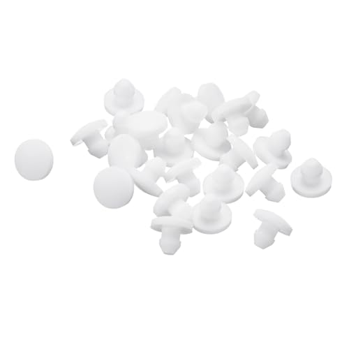 Image of uxcell 26 Pcs Silicone Plugs, Rubber Round Snap in Locking Hole Plugs for 2.5-3mm Hole, Hole Stoppers Waterproof Hole Plug for Metal Tube, Furniture End Caps Inserts, White