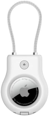 Belkin Apple AirTag Secure Holder With Wire Cable - AirTag Holder - Lock & Protect Air Tags In Durable Scratch Resistant Case - Protective AirTag Keychain Accessory For Keys, Luggage & More – White