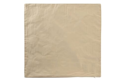 Housse de coussin en coton 50x50 cm lavable et résistante couleur beige sable - 4