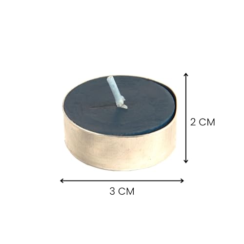 Image of Kriti Life Citronella Scented Tealight Candles - 100% Paraffin Wax, Smokeless, Long Burn Time (4.5 Hours), Dripless Blue Candles for Home Decor, Diwali, Weddings & Meditation - Set of 50