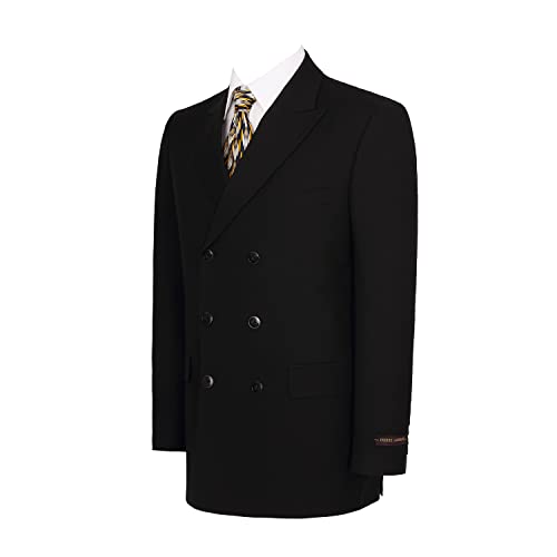 Mens Suits 2 Piece Double Breasted Six Button Classic Fit Business Jacket Blazer Pants Set2