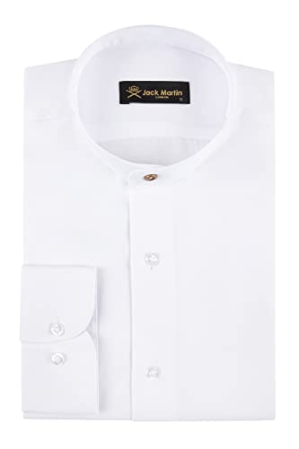 Jack Martin - Camisa de Sarga con Cuello Mao - Camisas Casuales y Formales de Corte Slim para Hombre Cover