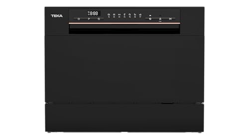 TEKA Mini Lavavajillas de Libre Instalación, 6 Cubiertos, 7 Programas de Lavado, 5 Temperaturas, Sistema de Seguridad AQUASAFE, Modelo LC 24700 BK