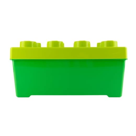 Stein-Experte LEGO® Scatola portaoggetti verde – Sistema di organizzazione creativo in design Lego, taglia media con coperchio e impilabile (37 x 18 x 18 cm) per gioco e divertimento