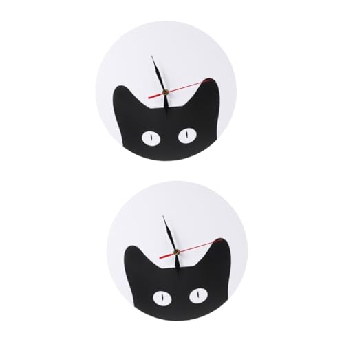 Alipis 2 Piezas Reloj De Pared Reloj Colgante De Pared Decoraciones De Nochevieja Decoración del Hogar Gatos Relojes De Pared Reloj Colgante Estampado Gatito Decoración Colgante Acrílico