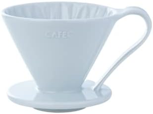 5 Beautiful Colors: Pour Over Coffee Dripper by Sanyo Sangyo: Porcelain Ceramic 1-to-4 Cup Brewer | Unique Drip Coffee Maker for Fresh Filter Coffee–Elegant Smart Design: Better Brewing (White)