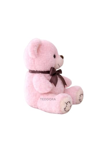Image of Teddy Bear with Ribbon Tie Soft Toy for Girls Boys Kids,Pink,Teddy Animal Plush Stuffed Baby Gift Birthday, 18cm
