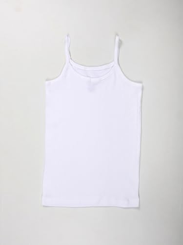 Image of KiddoPanti Girls 100% Cotton Rib Solid Camisole Tank Top Pack of 3