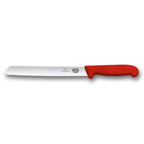 VICTORINOX(ビクトリノックス) ブレッドナイフ プロ仕様のパン切り包丁 21cm レッド バゲットや食パンをきれいに切り分けられるパン切り包丁 フィブロックス 5.2531.21-X1