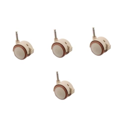 Abaodam 4 Piezas Ruedas de Cuna pequeñas Ruedas de Goma Rueda de Freno Rueda Universal Rueda giratoria pequeñas Ruedas para Muebles repuestos para sillas Rueda de Repuesto Caucho Beige