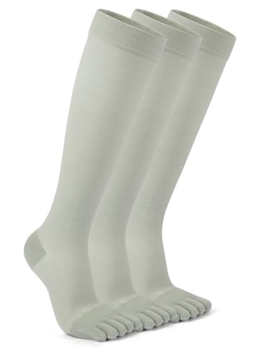 Image of Compression Toe Socks for Men Women 15-20 mmHg for Long Hours Standing,Knee High Circulation Support Socks