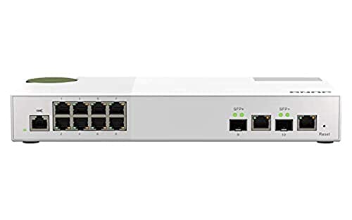 Image of QNAP QSW-M2108-2C, Management Switch, 8 port 2.5Gbps, 2 port 10Gbps SFP+ / NBASE-T Combo. Easy management with web browser.