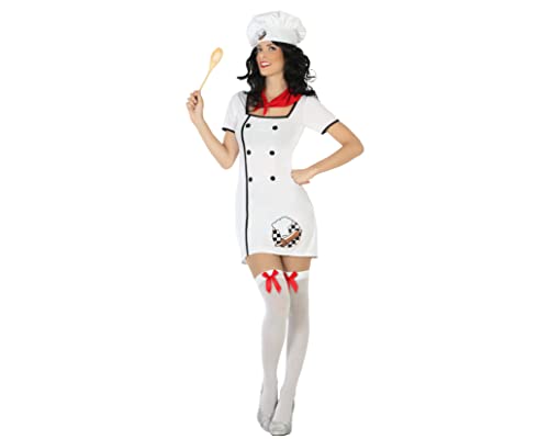 Atosa   Disfraz mujer cocinera, color blanco, XL (15807)