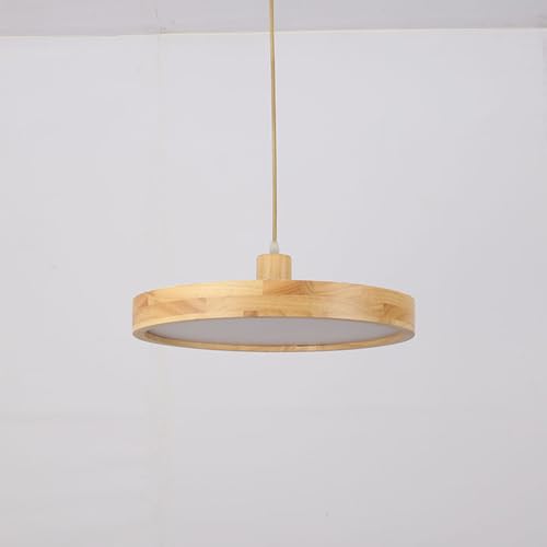 Suspension LED en bois pour salle à manger luminaire rond à intensité variable - 6