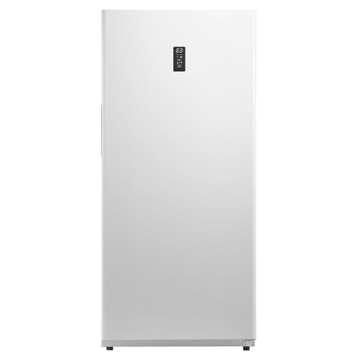 Happybuy Convertible Freezer/Refrigerator: A 20.2 Cu.Ft Powerhouse. This frost - free upright appliance comes with a temperature control panel, door open too long alarm, adjustable shelves.
