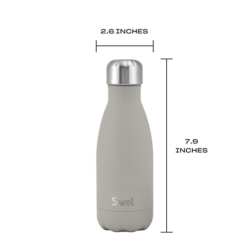 S'well Stainless Steel Water Bottle, 9oz, Lunar Grey, Botella de Acero Inoxidable con Aislamiento al Vacío de Triple Capa que Mantiene Bebidas Frías por 24 Horas y Calientes por 12, Libre de BPA miniatura 4