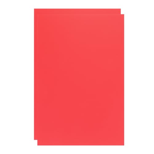 Image of ABS Plastic Sheet 8 x 12 Inch,Flexible Plastic Sheets 1 /16 Inch Thick Thermoplastic Sheet with Leather Texture Red for DIY Crafts Decors 2Pcs